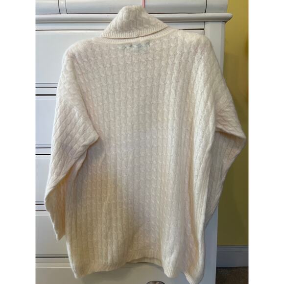 Vintage Cream Cable Knit Long Tunic Sweater Womens Size Large Wainscott Wool EUC - Picture 5 of 6